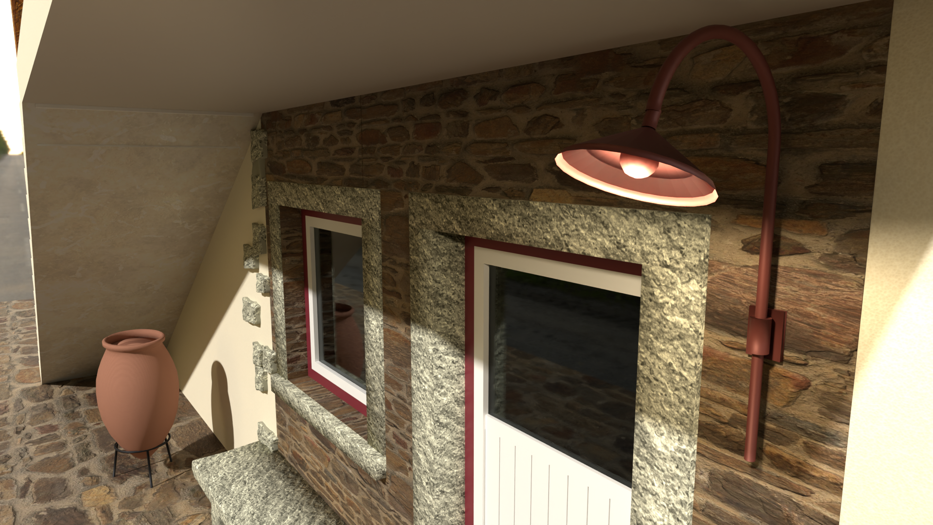 Render de detalhe com candeeiro